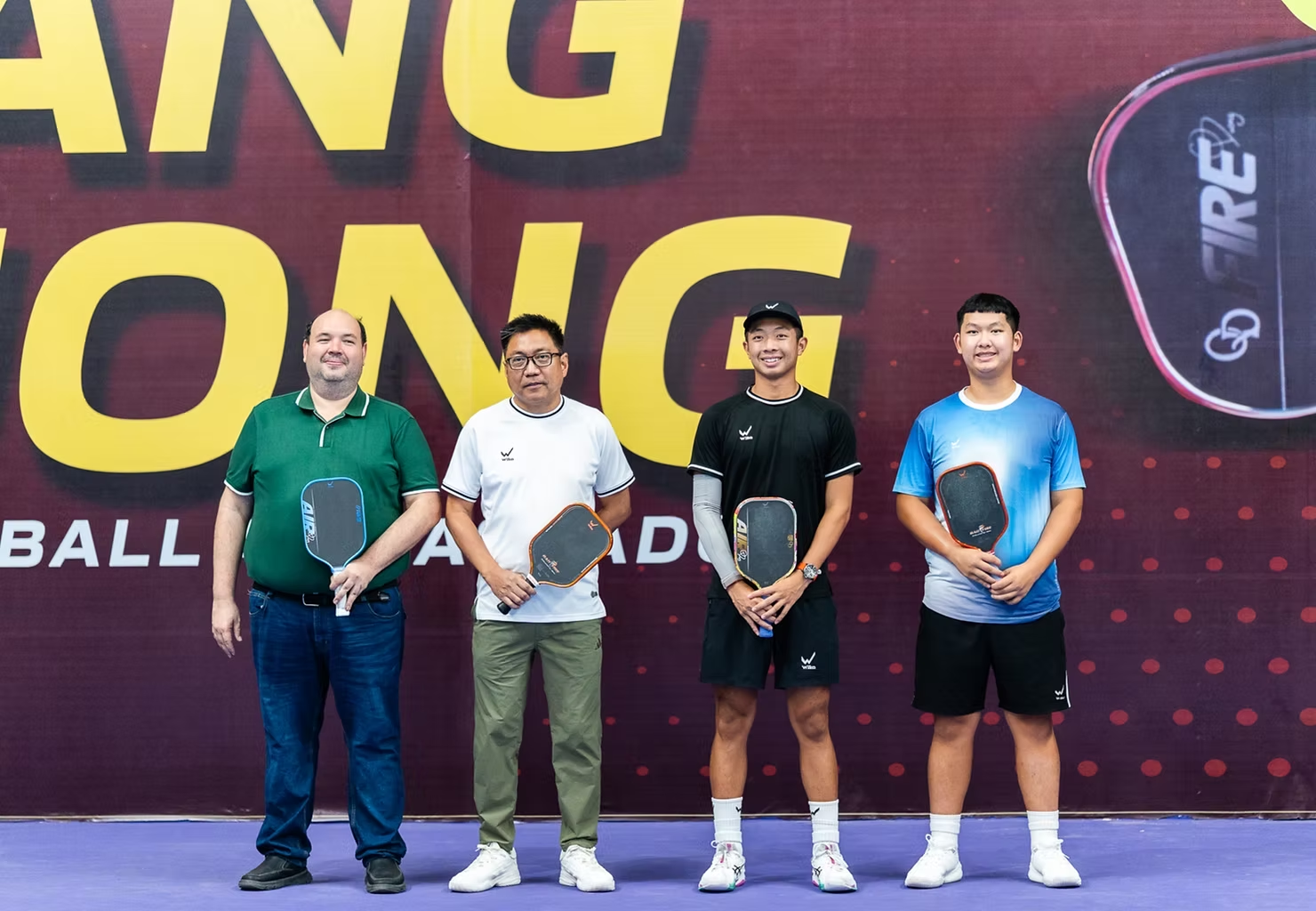 (From left to right) Governor Manual Sagarbaria, Louie Tiking, and Vietnamese Pros Quang Duong and Bao Duong. Image courtesy of Extravelph.com