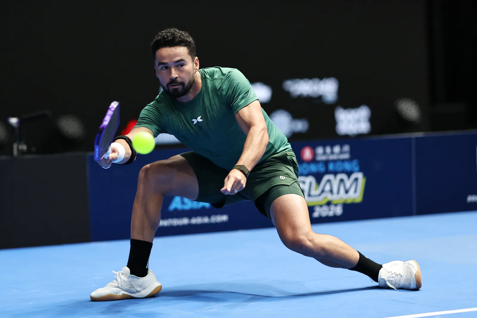 Noe Khlif during his Men's Singles quarterfinal win over Christopher Haworth on Friday.