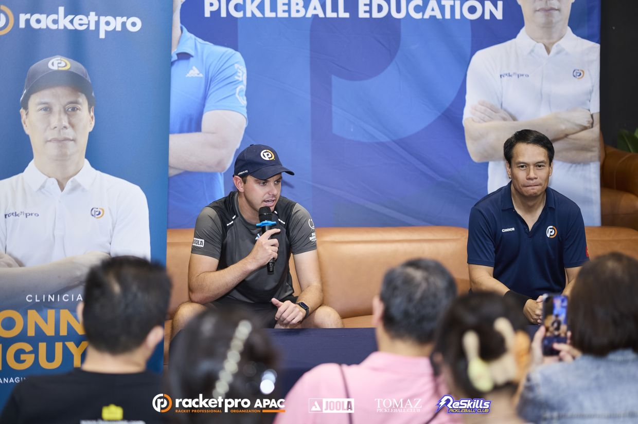 RPO Global Technical Director Collin Johns (left) and RPO APAC MD Connor Nguyen. Image Courtesy of RacketPro APAC Tour via thestar.com.my