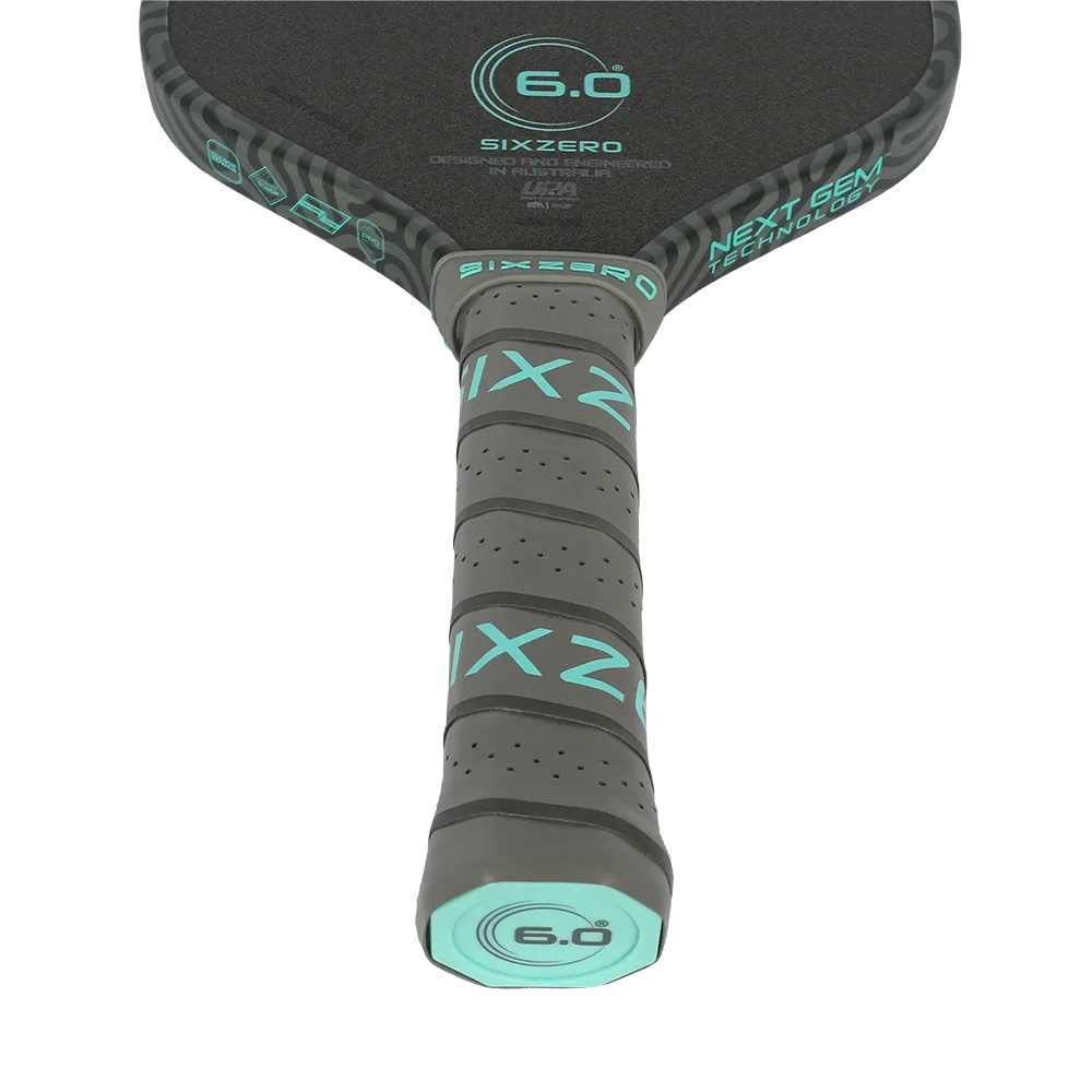 Six Zero Coral Pro Elongated Pickleball Paddle - Throat + Handle Detail