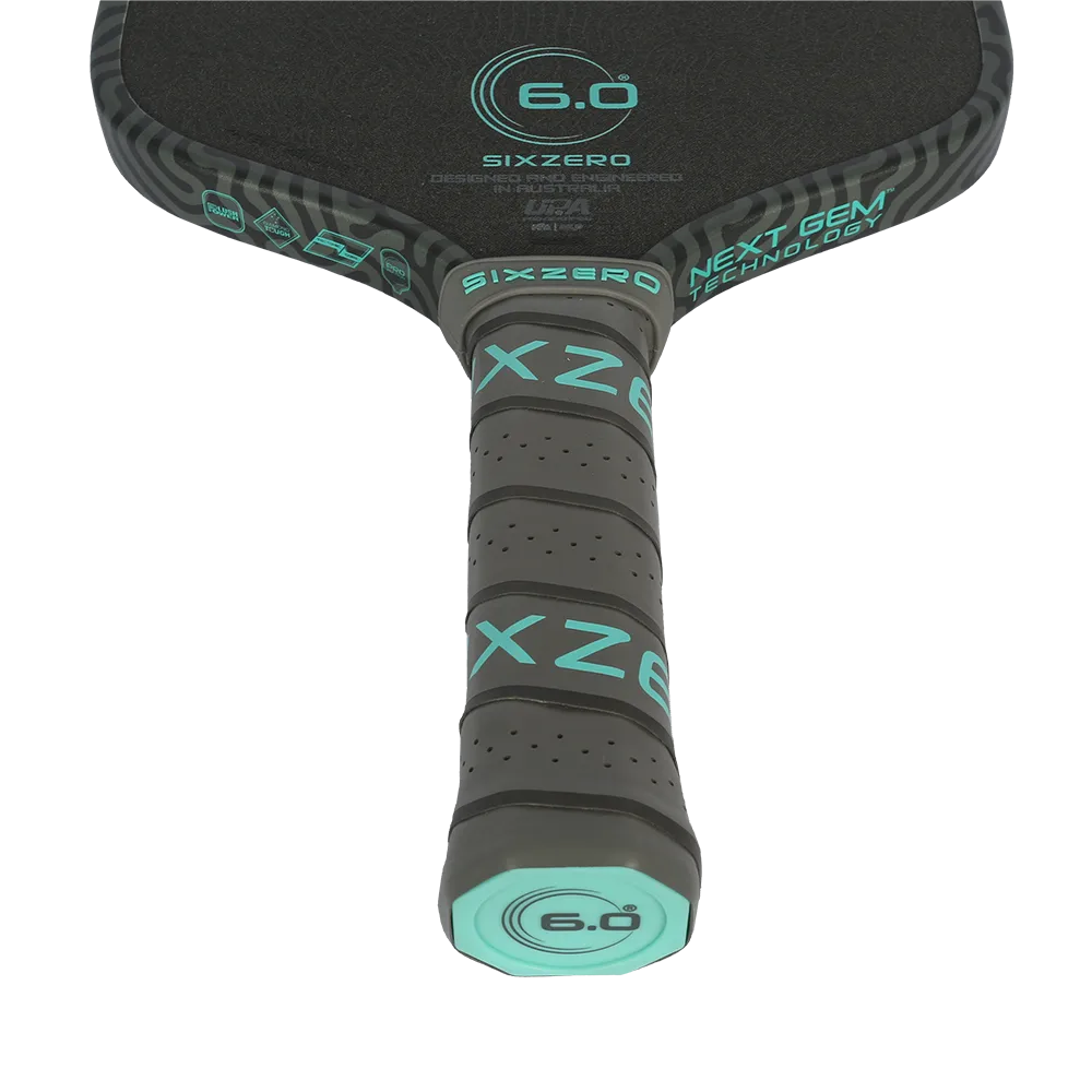 Six Zero Coral Pro Widebody Pickleball Paddle - Throat + Handle Detail