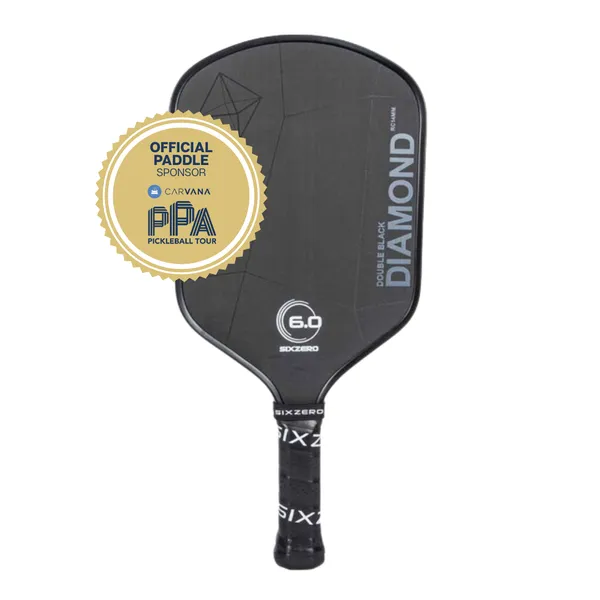 Six Zero Double Black Diamond Control 14mm Pickleball Paddle - Official Paddle Sponsor of the PPA Tour