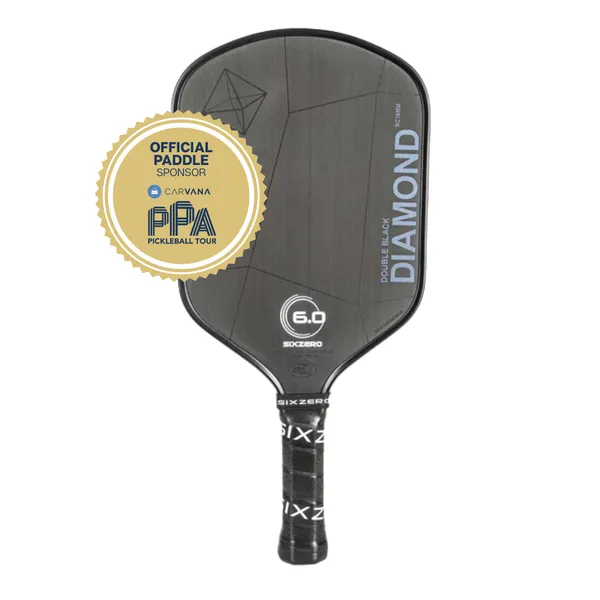 Six Zero Double Black Diamond Control 16mm Pickleball Paddle - Official Paddle Sponsor of the PPA Tour