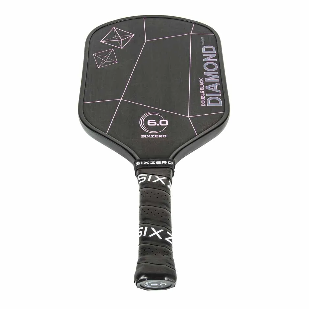 Overhead view of the Six Zero Double Black Diamond Control 16mm Pickleball Paddle