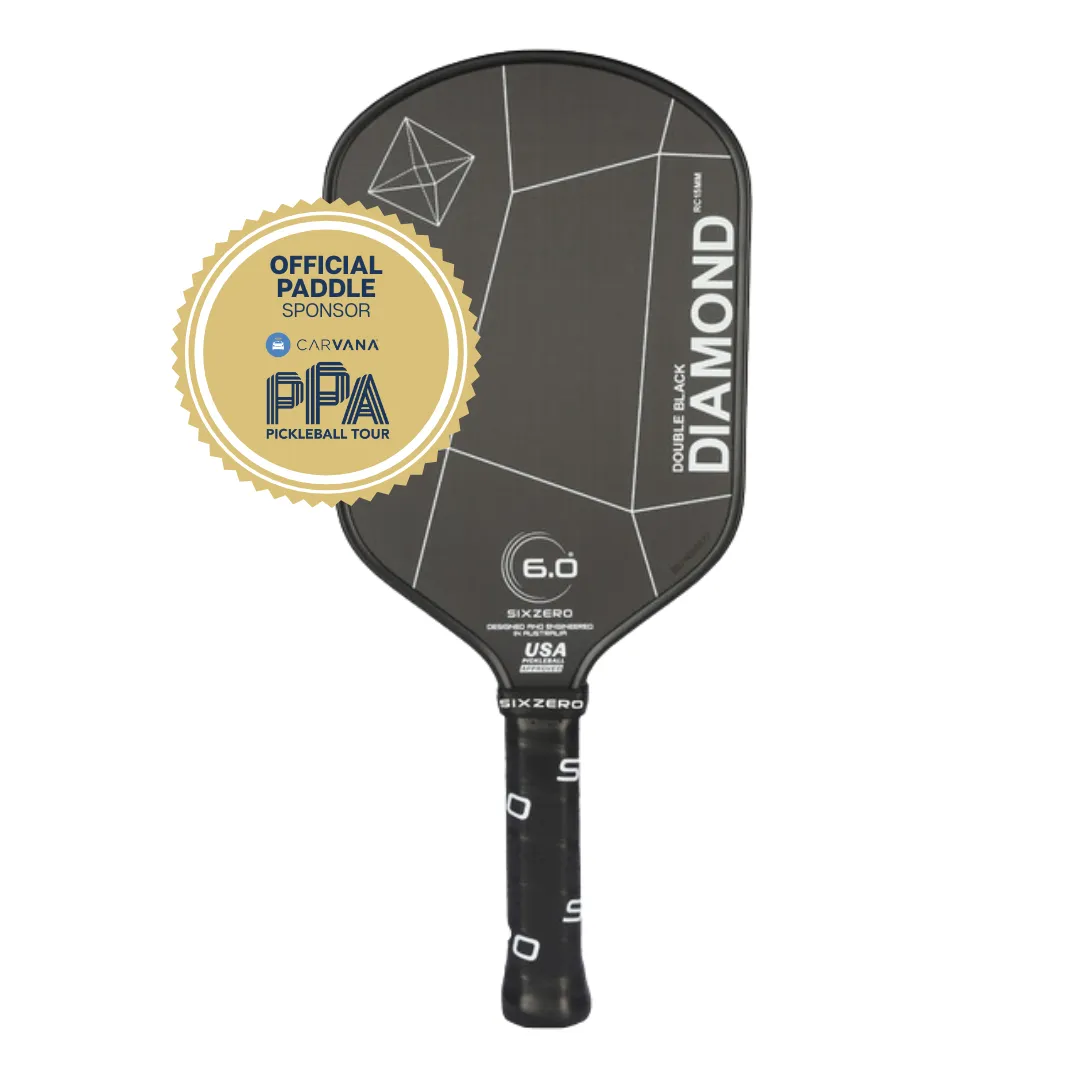 Six Zero Double Black Diamond Elongated Pickleball Paddle - Official Paddle Sponsor of the PPA Tour