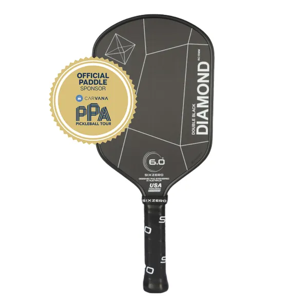 Six Zero Double Black Diamond Elongated Pickleball Paddle - Official Paddle Sponsor of the PPA Tour