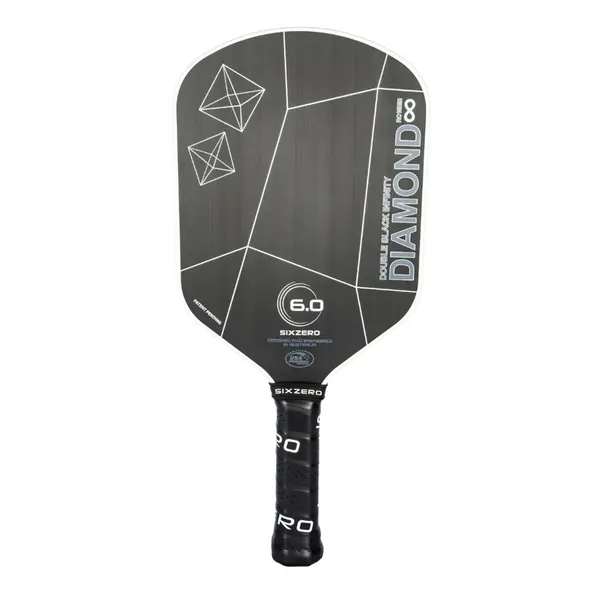 Front view of the Six Zero Infinity Edgeless Double Black Diamond Control Pickleball Paddle