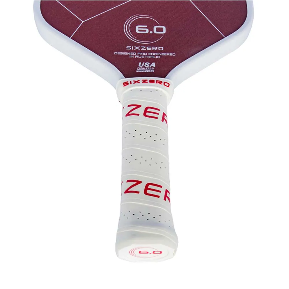 Throat and handle view of the Six Zero Ruby 14mm Pickleball Paddle