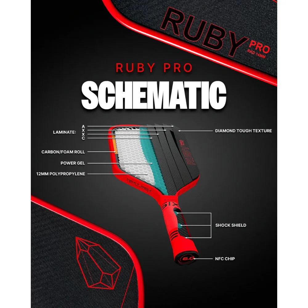 Six Zero Ruby Pro Pickleball Paddle Schematic