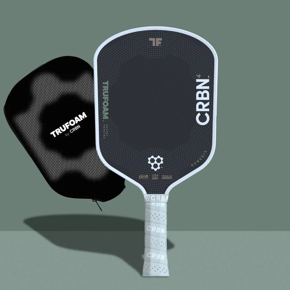 Front view of the CRBN TruFoam Genesis 4 hybrid paddle and included paddle cover
