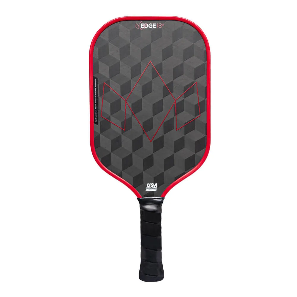 Back view of the Diadem Edge 18K Carbon Fiber Pickleball Paddle face and handle.