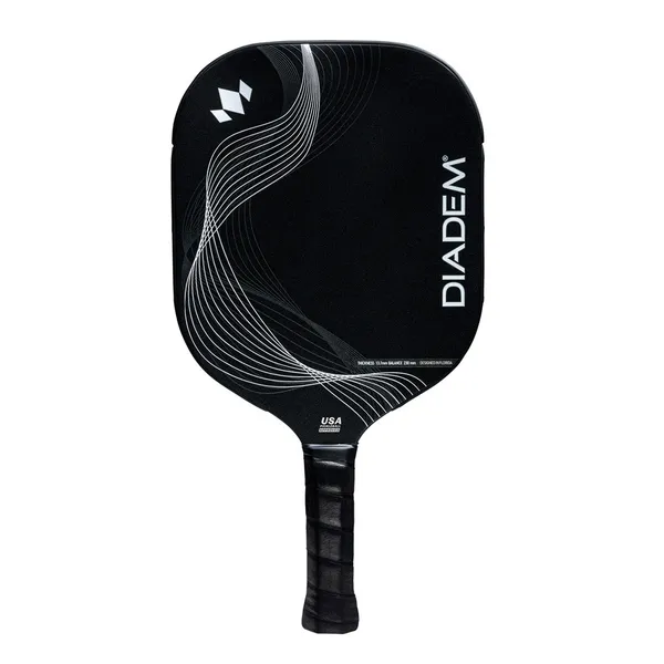 Diadem Icon Infinity Max Pickleball Paddle - Front view shown in Ghost White