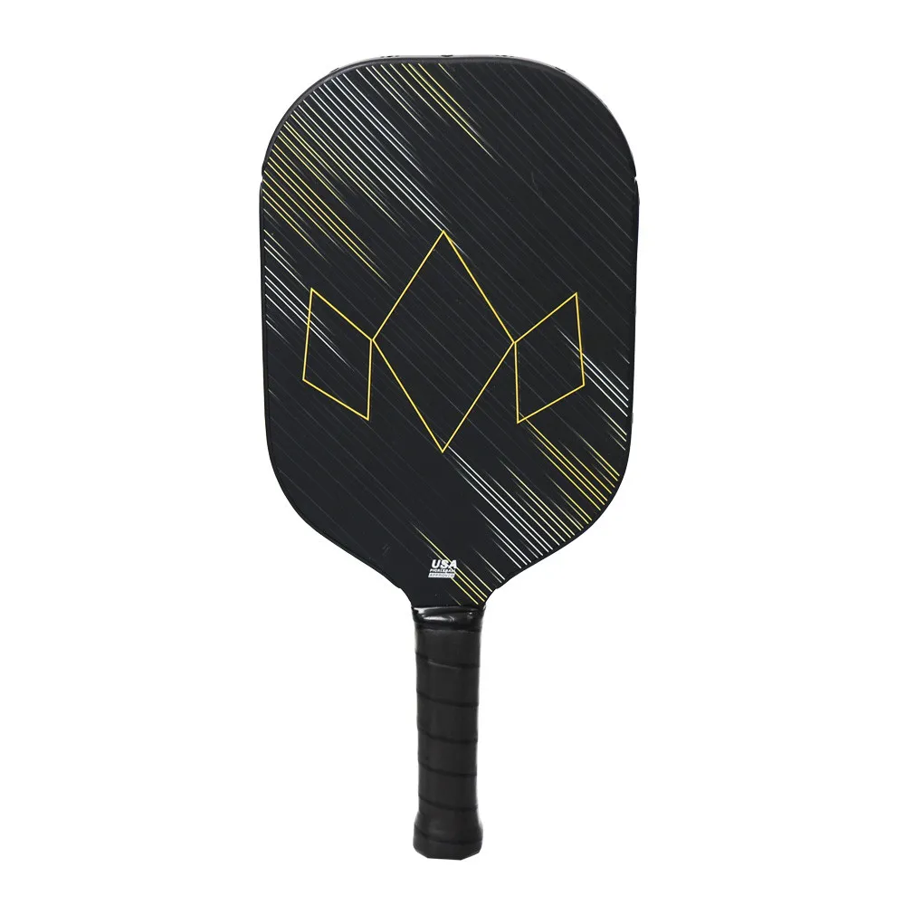 Back view of the Diadem Icon V2 XL Carbon Fiber Pickleball Paddle shown in the Black color option.