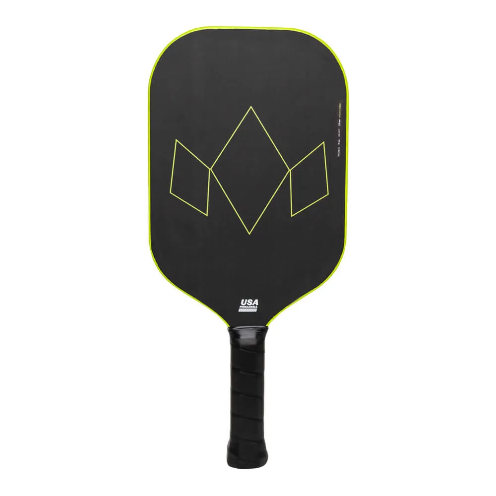 The "rear face" view of the Diadem Warrior V2 Pickleball Paddle