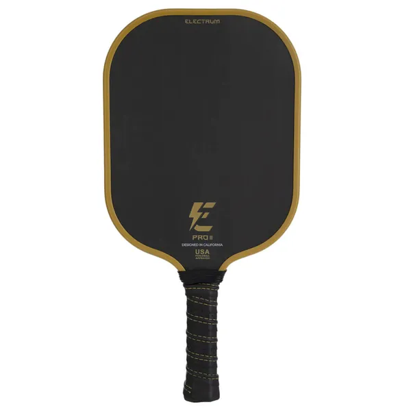 Electrum Pro II Pickleball Paddle in Black with Yellow edge guard