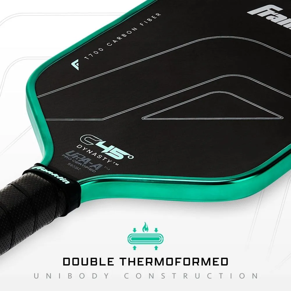 Double thermoformed technology infographic of the Franklin C45 Dynasty 14mm Pickleball Paddle