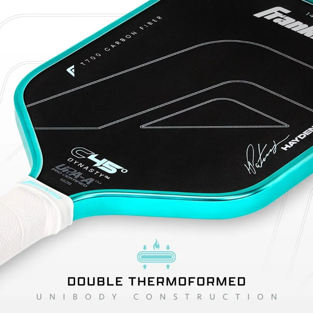 Franklin C45 Hayden Patriquin 14mm Pickleball Paddle infographic double thermoformed