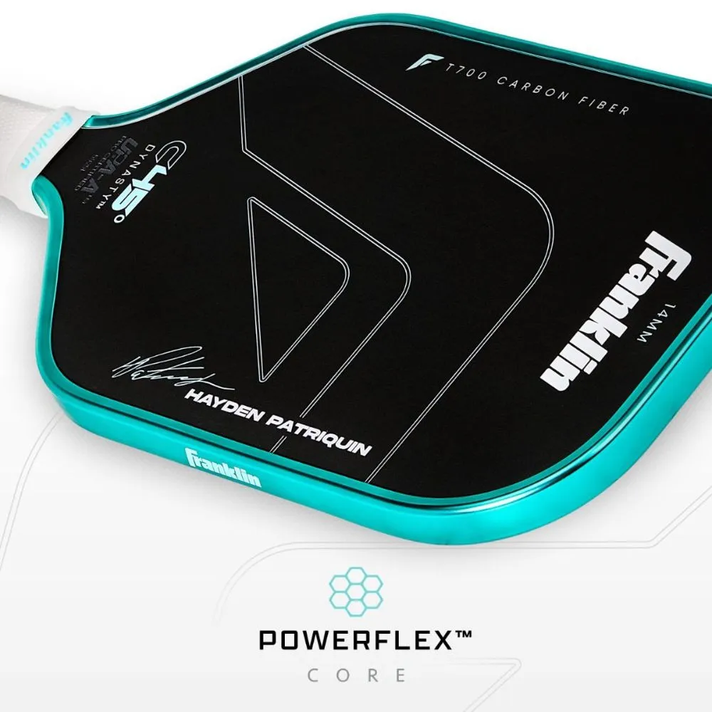 Franklin C45 Hayden Patriquin 14mm Pickleball Paddle infographic powerflex core
