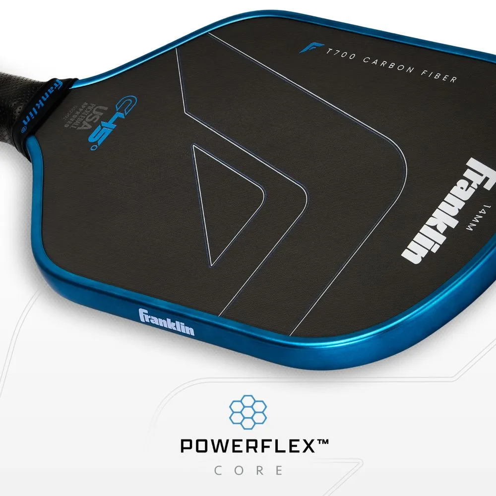 Infographic for the core makeup of the Franklin C45 Raw Carbon Fiber Pickleball Paddle