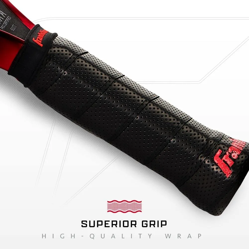 Superior grip infographic of the Franklin C45 Tempo 16mm pickleball paddle