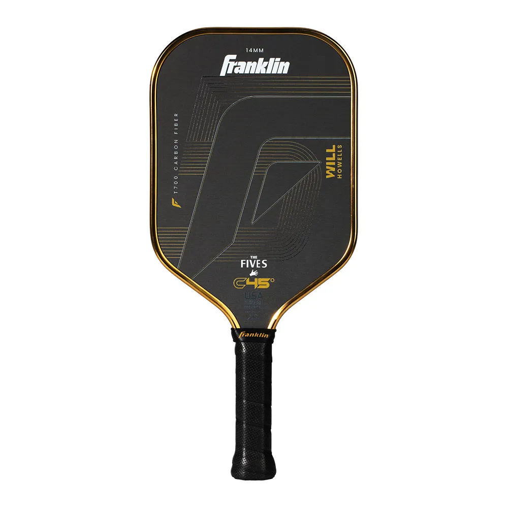 Franklin C45 'The Fives' 14mm Double Thermoformed Pickleball Paddle - Will Howells Elongated, Front View