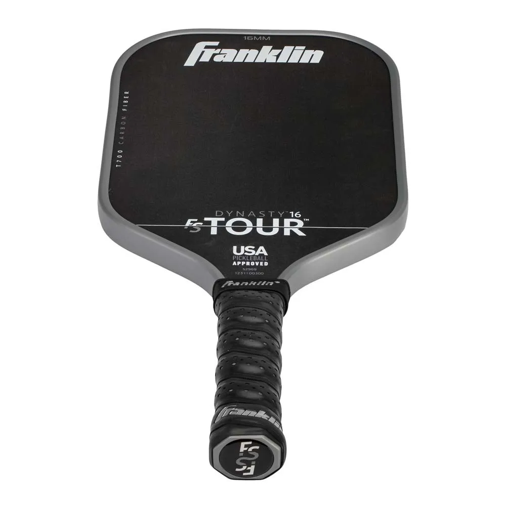 Overhead view of the Franklin FS Tour Dynasty 16mm Carbon Fiber Pickleball Paddle