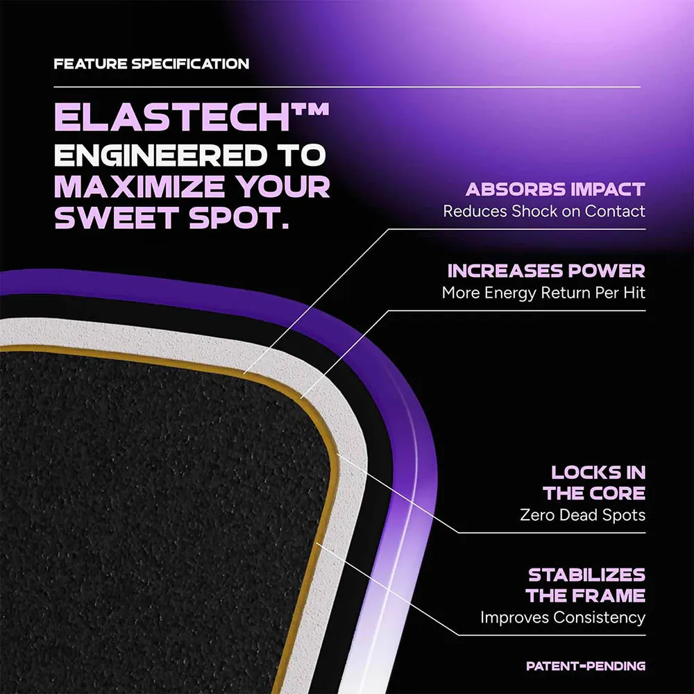 FRIDAY Aura Pro Widebody Pickleball Paddle - Elastech Specifications