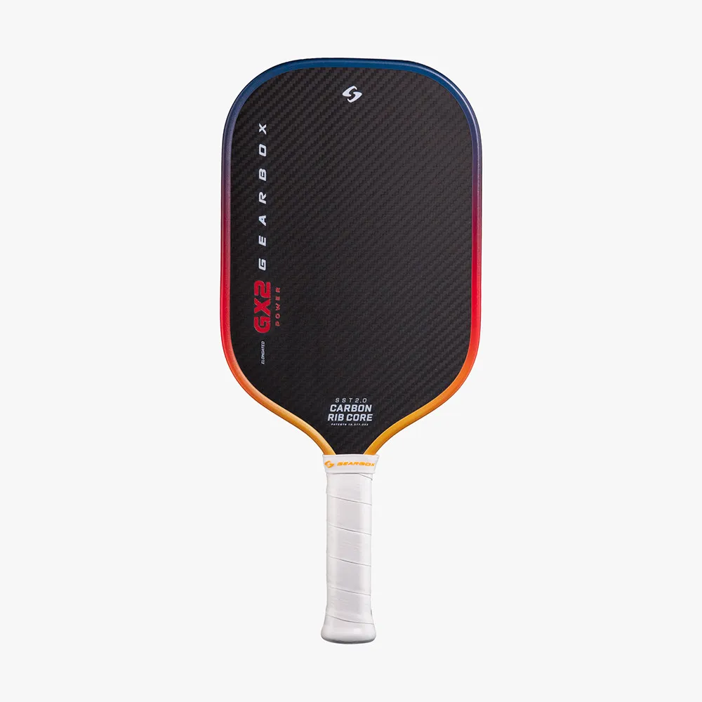 Gearbox GX2 Power Elongated 16mm Pickleball Paddle - Blue/Orange - Front View