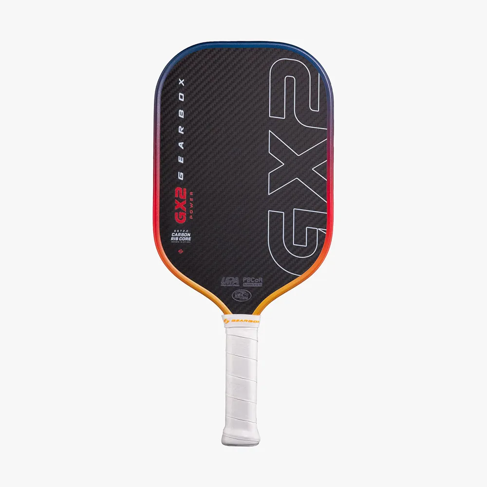Gearbox GX2 Power Elongated 16mm Pickleball Paddle - Blue/Orange - Back View