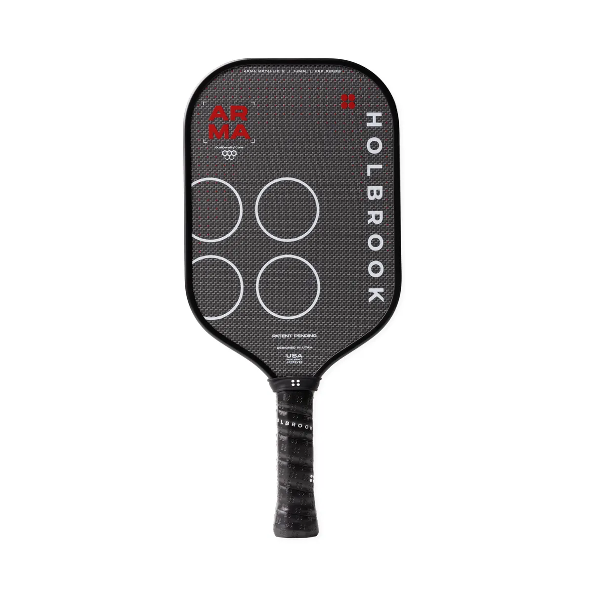 Front view of the Holbrook ARMA X Metallic Pickleball Paddle
