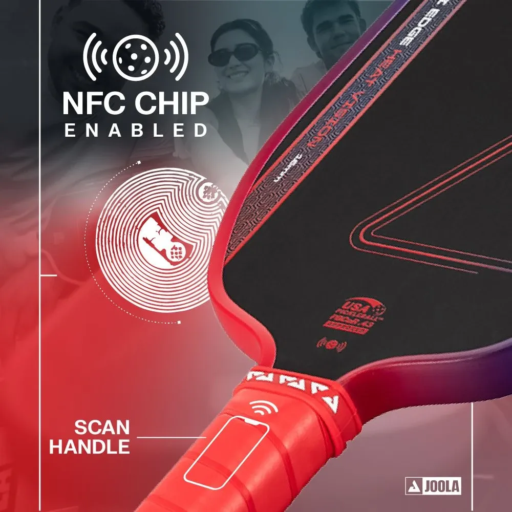 JOOLA Agassi Edge Heat Vision 16mm Pickleball Paddle NFC chip authenticated