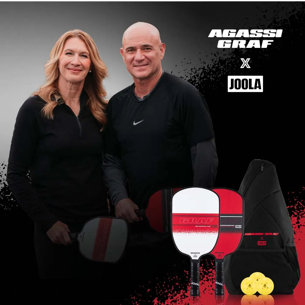 Tennis Pros Andre Agassi and Steffi Graf and the 2-Person Champion Set