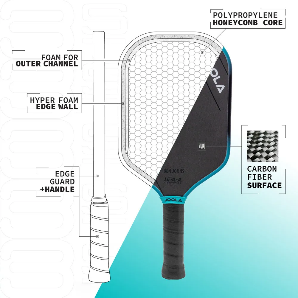Interior view of the JOOLA Ben Johns Perseus 16mm 3S Pickleball Paddle