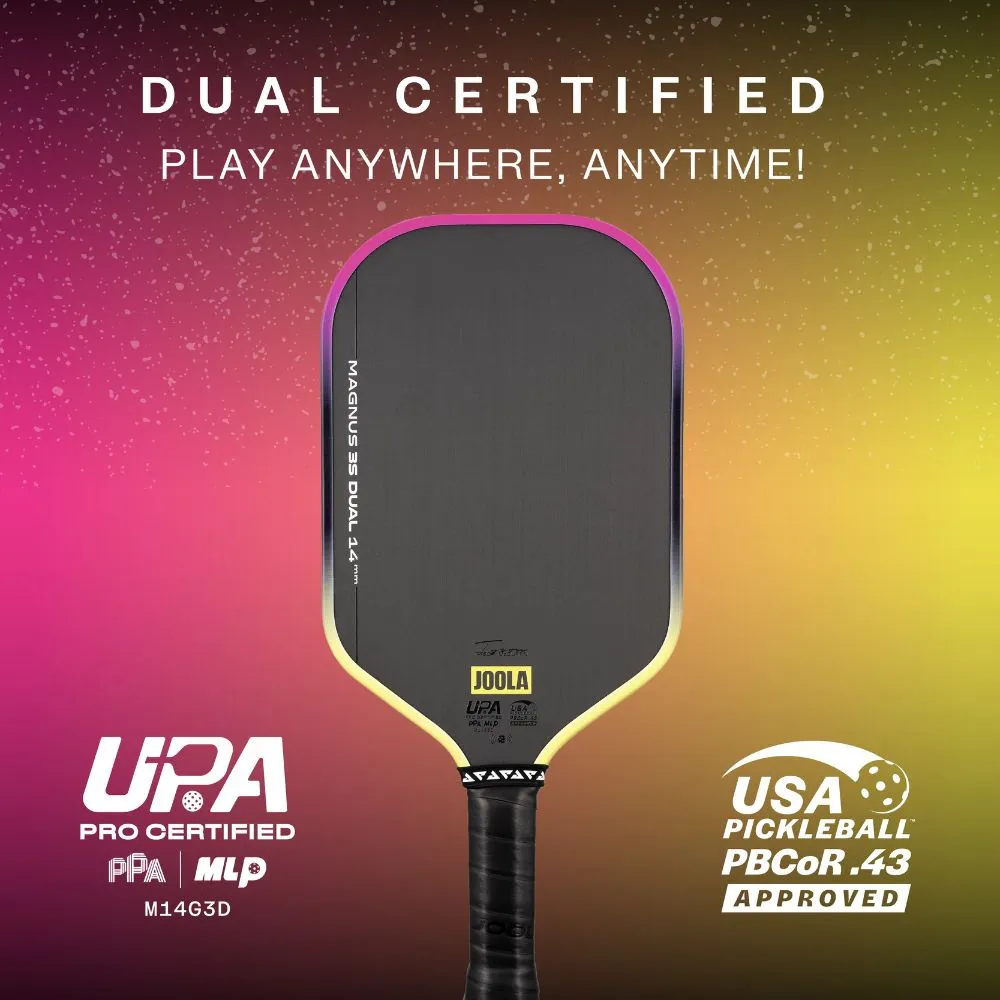 JOOLA Magnus Pro 3S Dual 14mm Pickleball Paddle dual certification