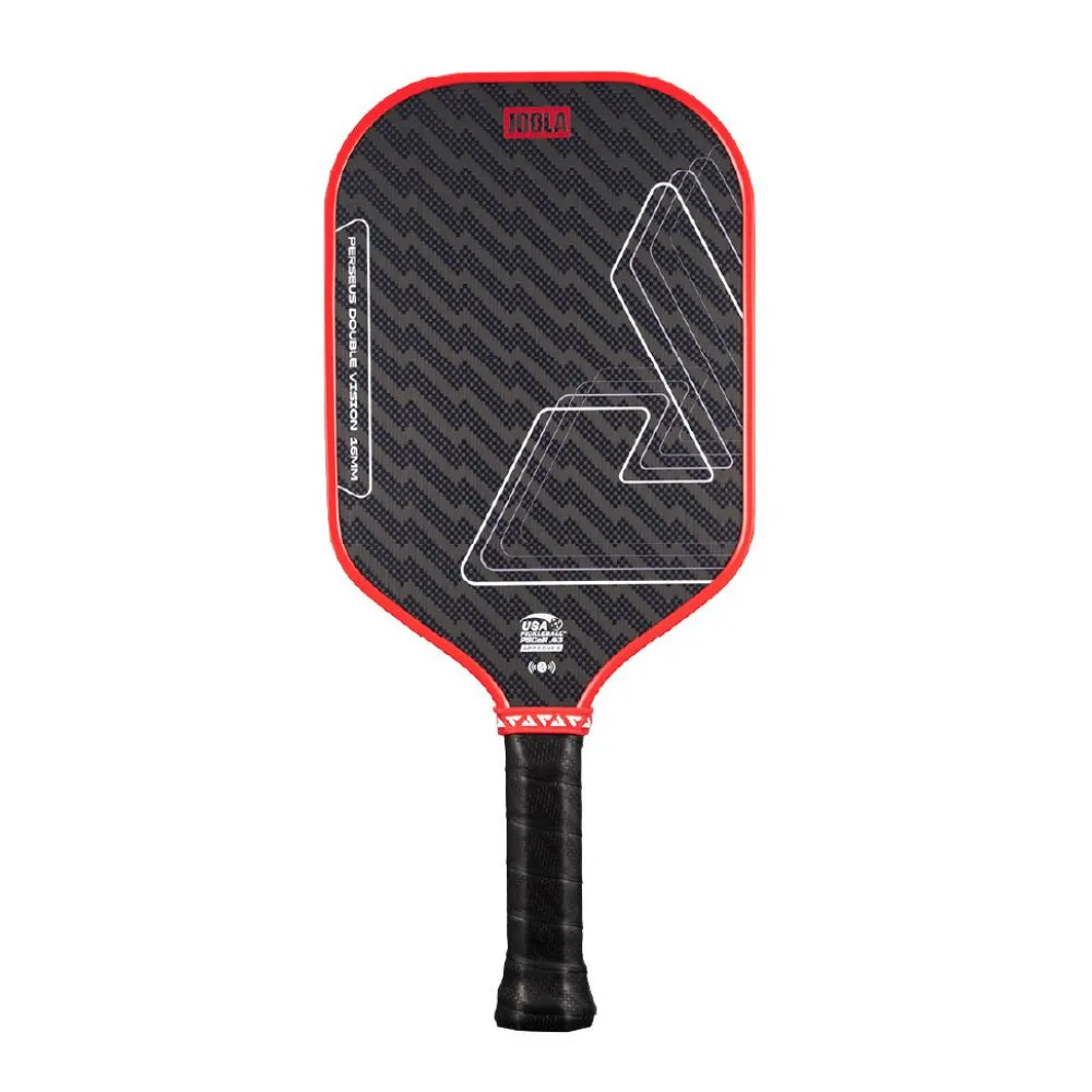 JOOLA Perseus Double Vision 16mm Pickleball Paddle front view in red