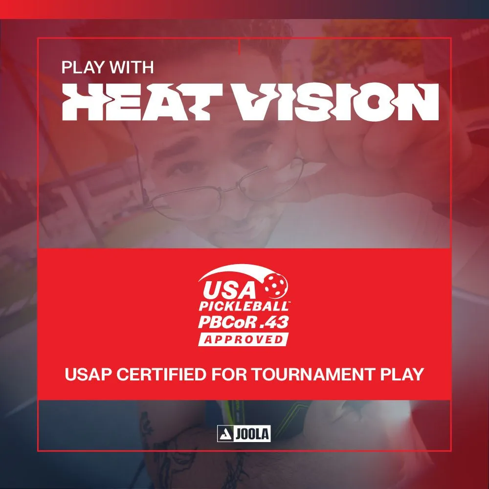 JOOLA Perseus Heat Vision 16mm Pickleball Paddle USAP approved for tournament play