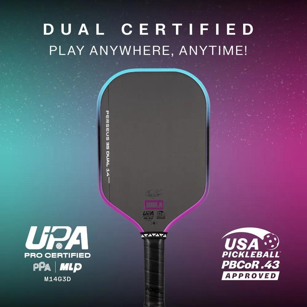 JOOLA Perseus Pro 3S Dual 14mm Pickleball Paddle dual certification