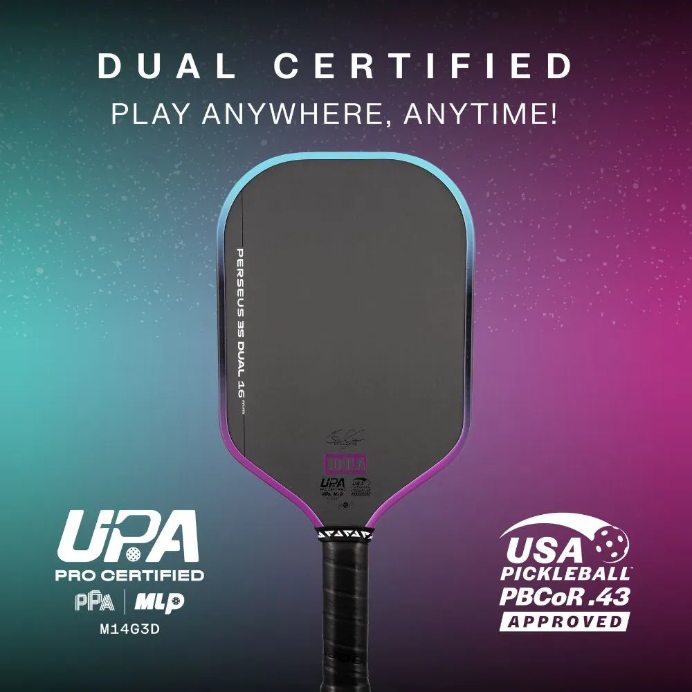 JOOLA Perseus Pro 3S Dual 16mm Pickleball Paddle dual certification