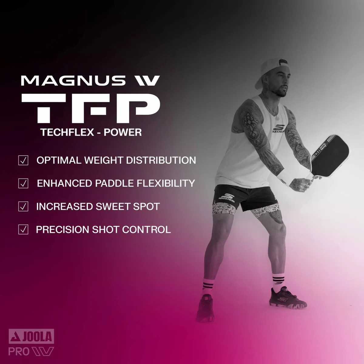 Tech Flex technology in the Tyson McGuffin JOOLA Magnus 14mm Pro IV pickleball paddle