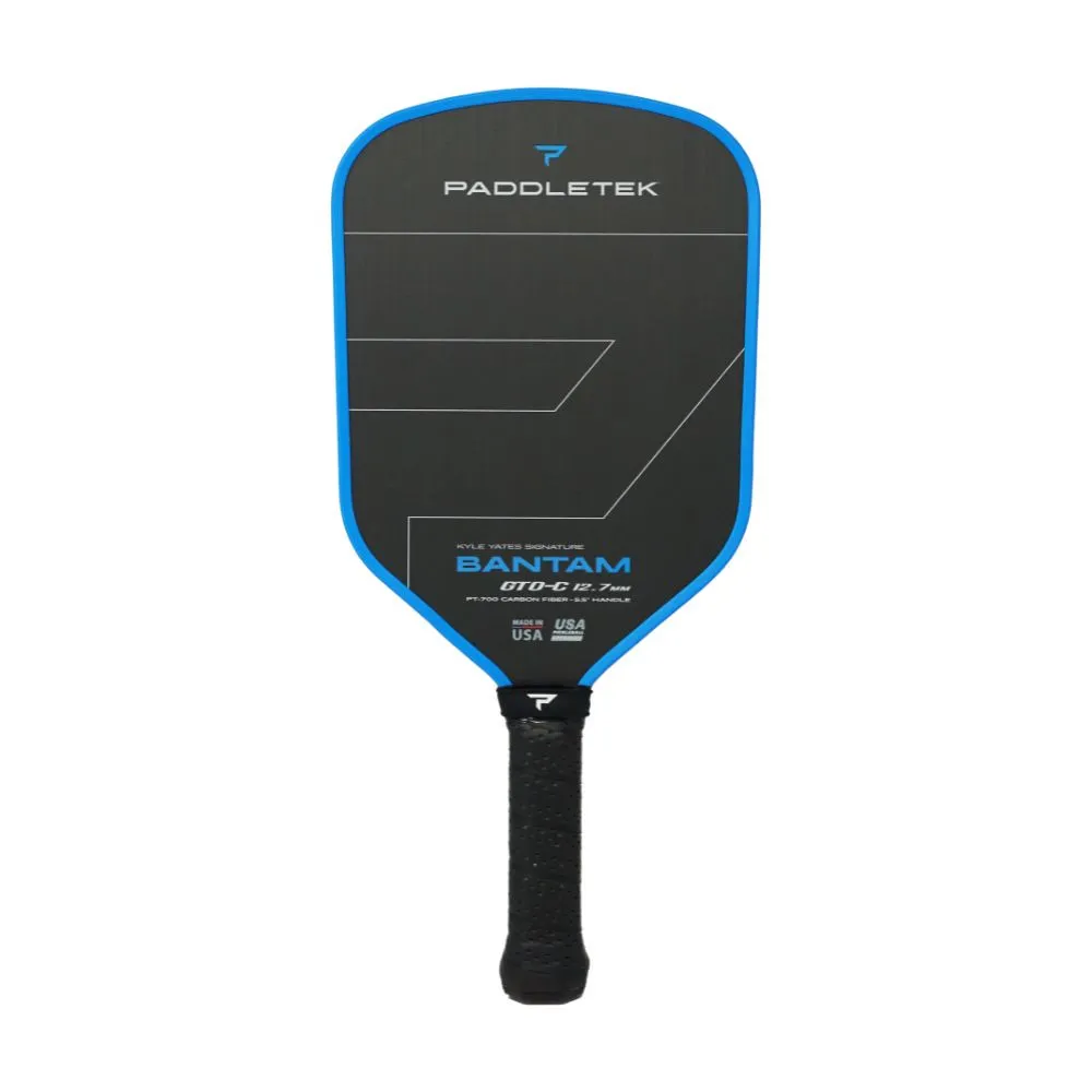 Front view of the Blue Paddletek GTO-C 12.7mm made in the USA pickleball paddle