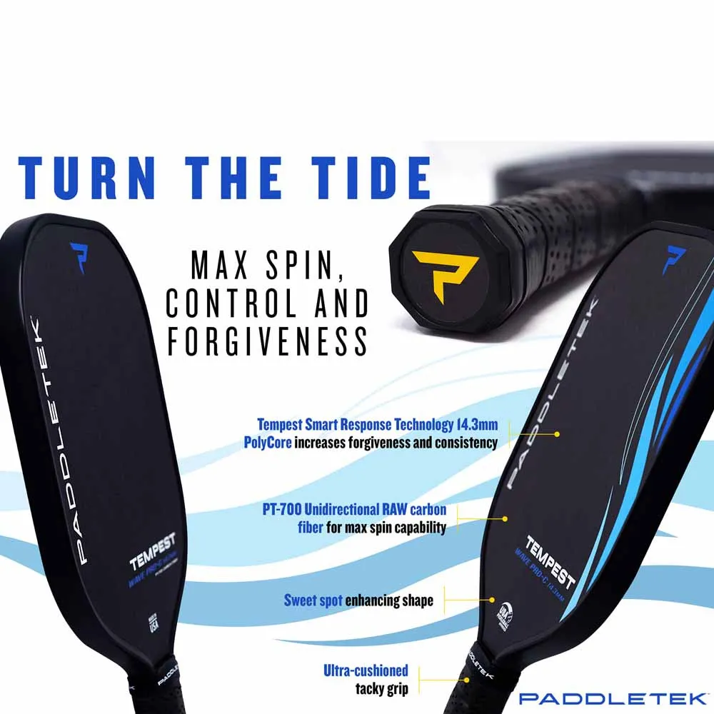 Technical aspect of the Paddletek Tempest Wave Pro-C 14.3mm Pickleball Paddle