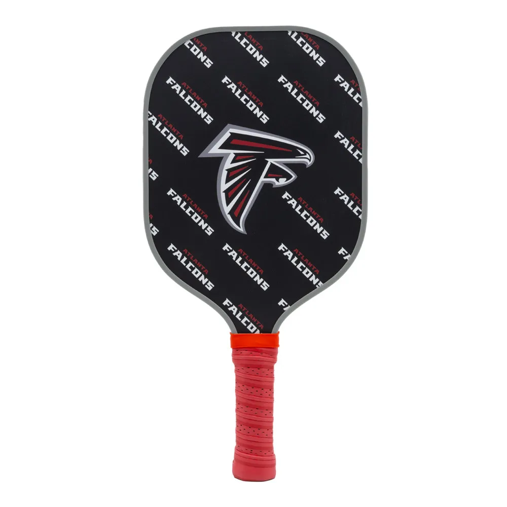 View of the Atlanta Falcons pickleball paddle by Parrot Paddles