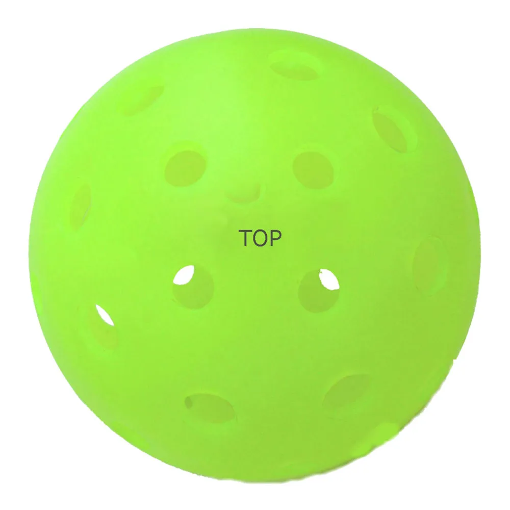 TOP Outdoor Pickleball shown in color Neon Green. Featuring a durable, rotationally-molded plastic shell
