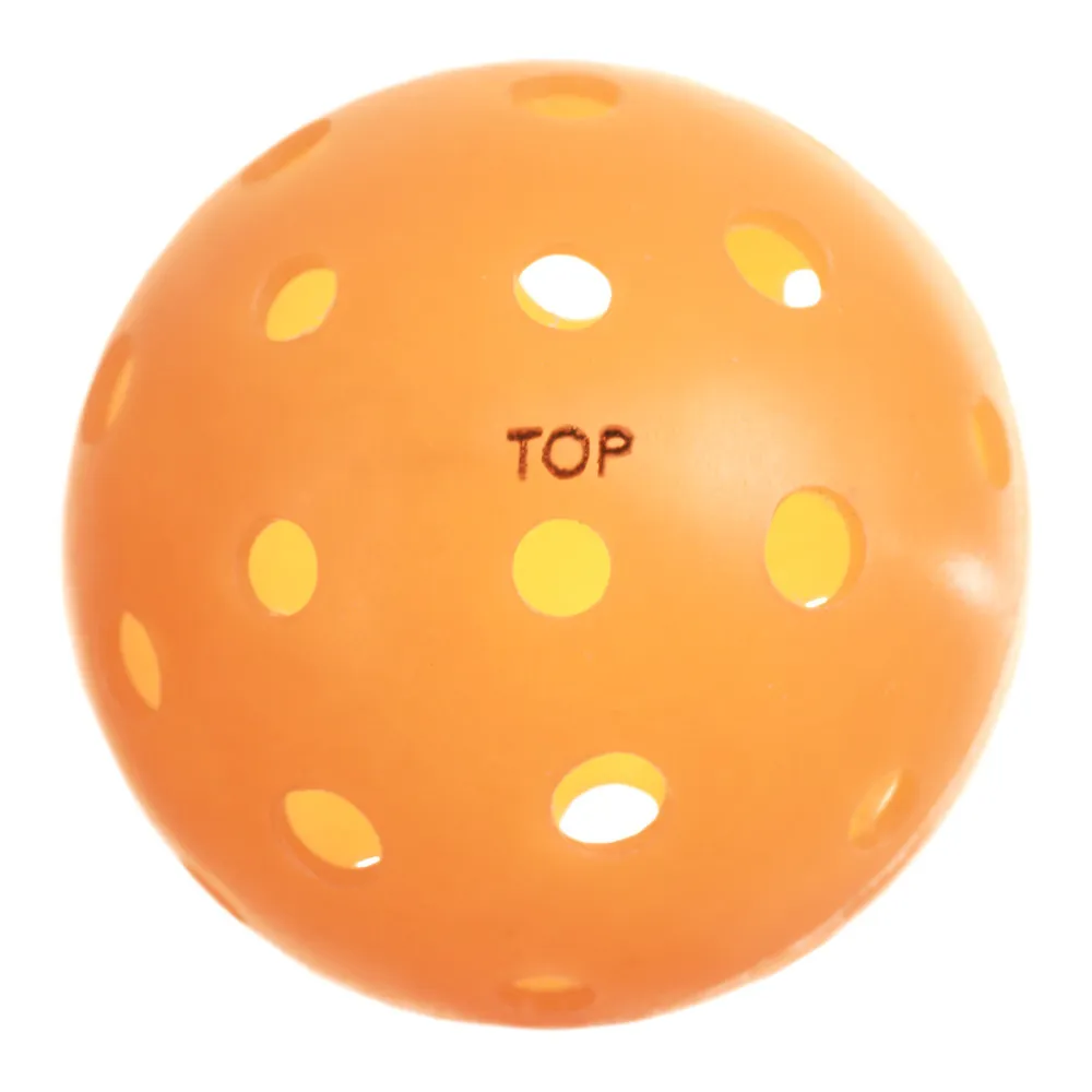 Orange TOP Pickleball with 40 holes and constructed for outdoor play