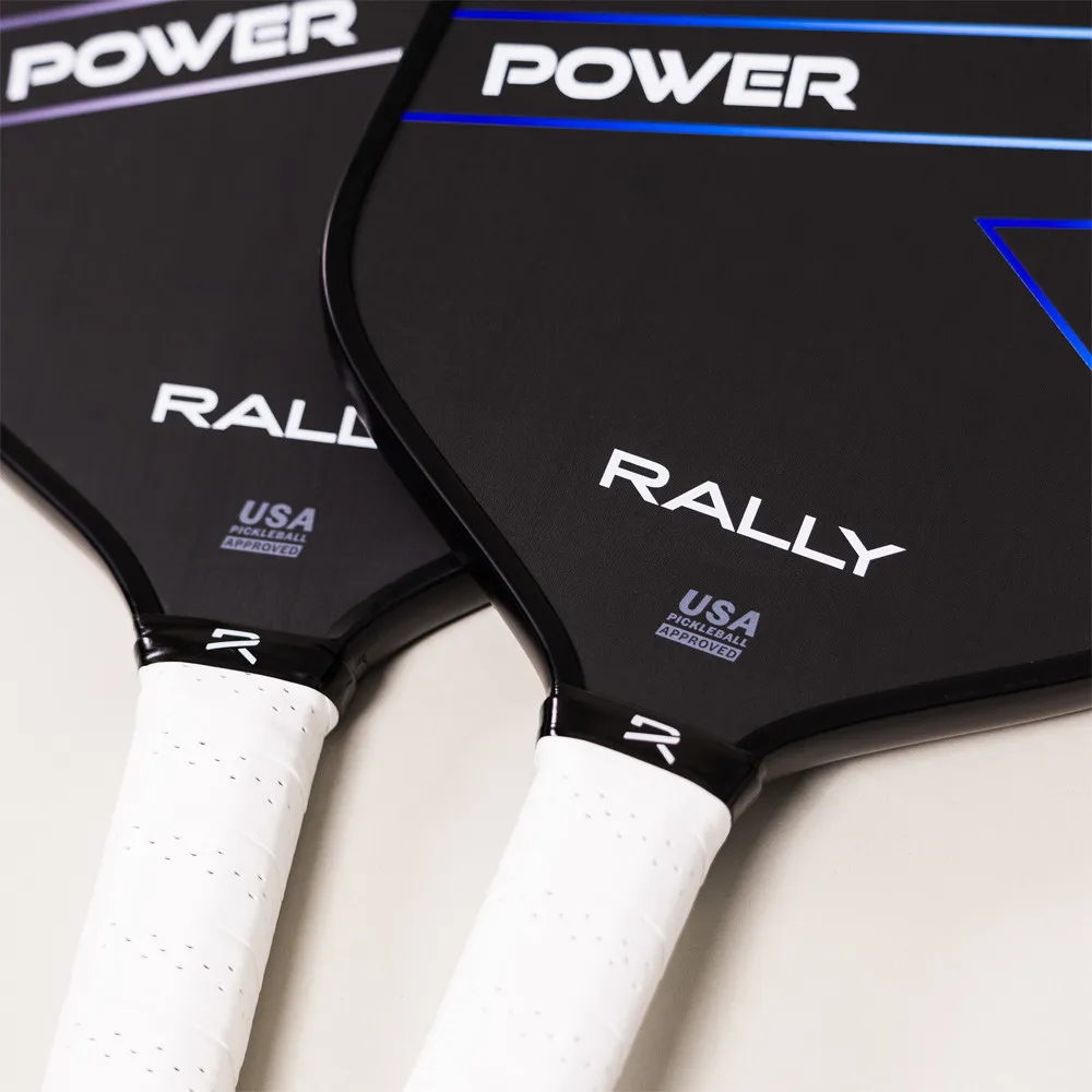 Close up view of the Rally Power Pickleball Paddle face