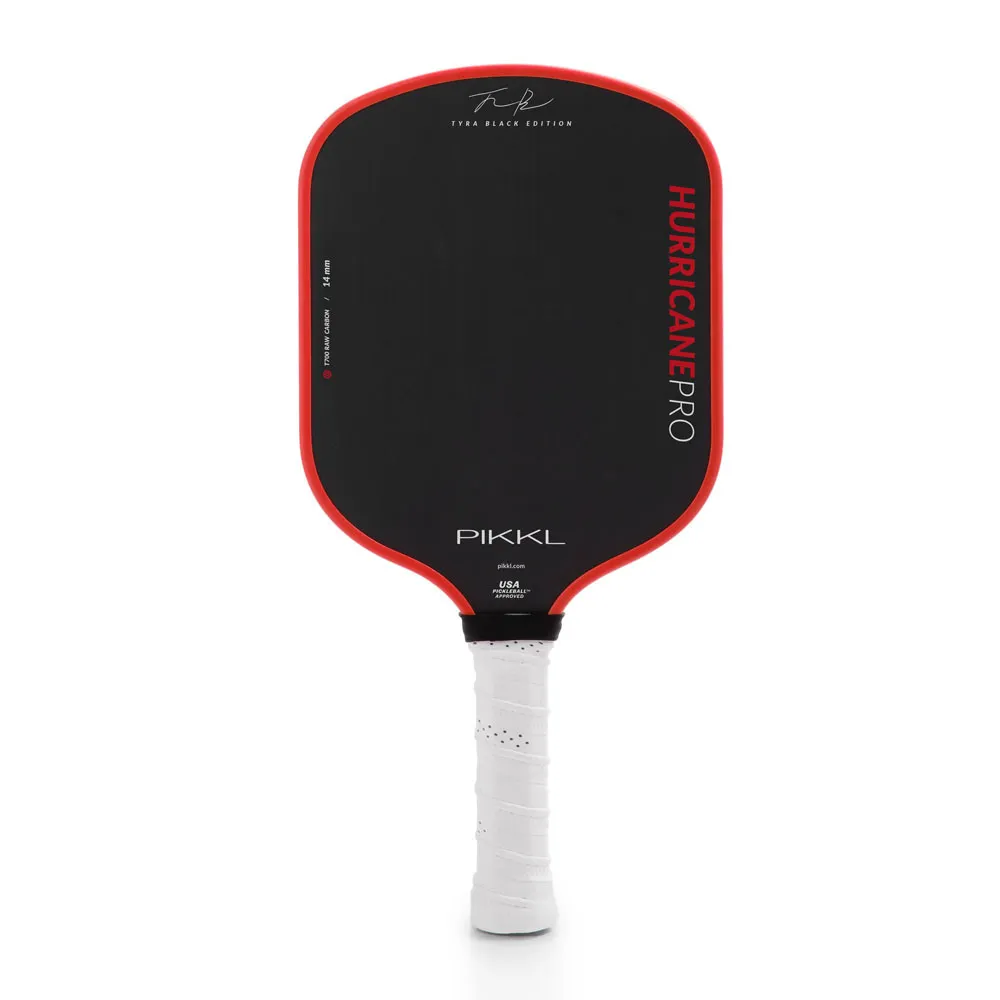 PIKKL Hurricane Pro 14mm T700 Toray Raw Carbon Fiber Pickleball Paddle shown in Red