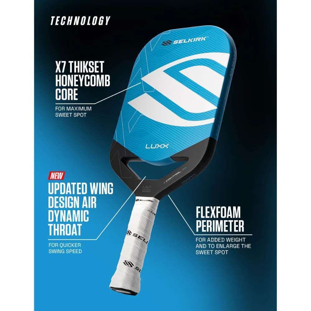 Selkirk LUXX Control Air InfiniGrit Epic Pickleball Paddle infographic 1