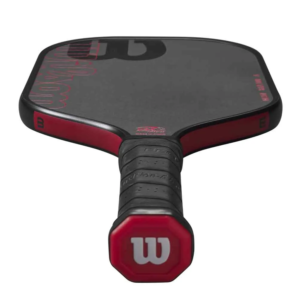 Butt cap view of the Wilson Blaze Tour 16mm Carbon Fiber Pickleball Paddle.